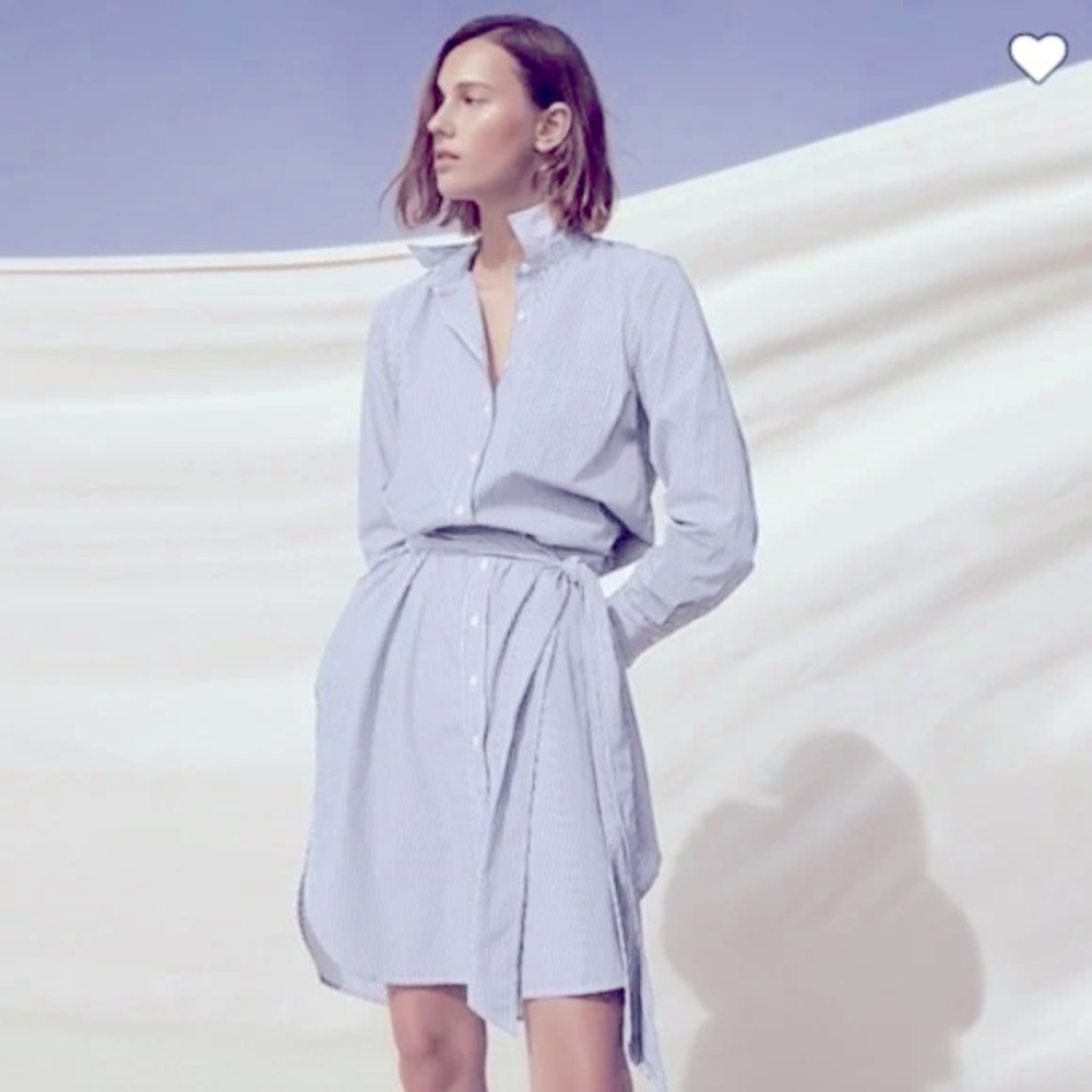 NWT J. Crew Class Fit Shirt Dress Navy Striped Size 22